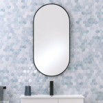 Empire Matte Black Framed Mirror, 450 x 900mm